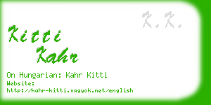 kitti kahr business card